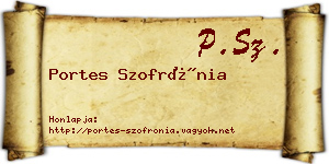Portes Szofrónia névjegykártya